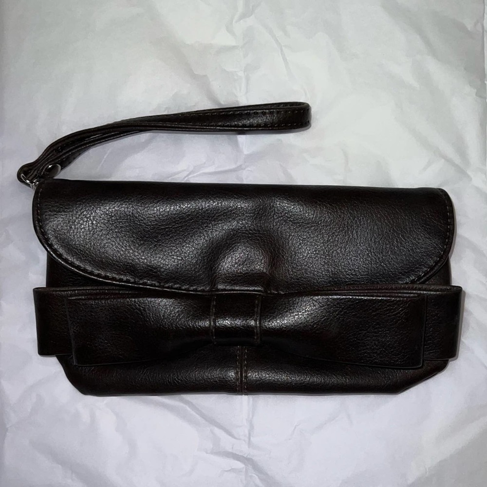Coquette Aldo Brown Bow Evening Wristlet